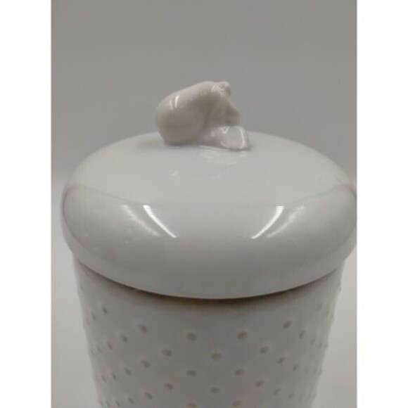 Better Homes & Gardens Earthenware Embossed Swiss Dot Cookie Jar Canister 7" - Picture 2 of 9